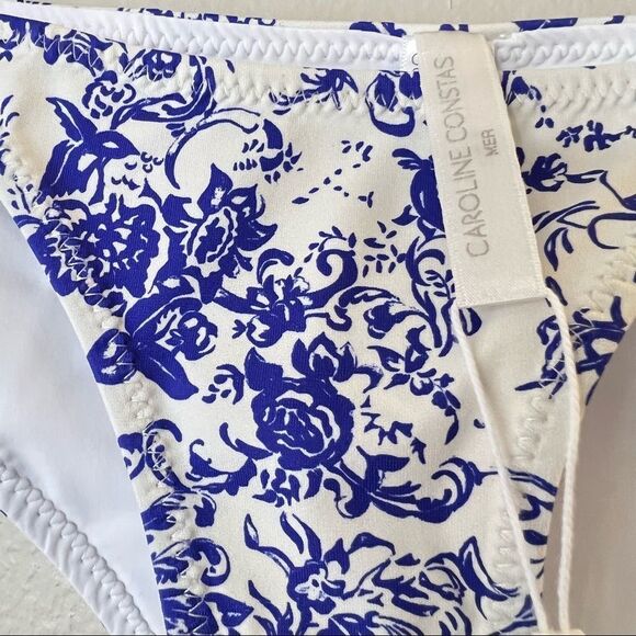 Carolina Constas Mykela Blue Floral Print Bikini Botton XS - Picture 5 of 6